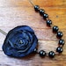 Romantic Necklace in black with handmade flower