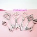 6 - Antique Silver Key Charm Set ts085