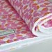 Sale, Baby Blanket in Get Together fabric in Pink Squirrels and Acorns with white minky