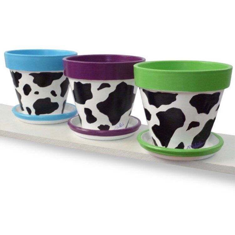 Kitchen Organizer in a Cow Clay Pot for by MicheleCordaroDesign