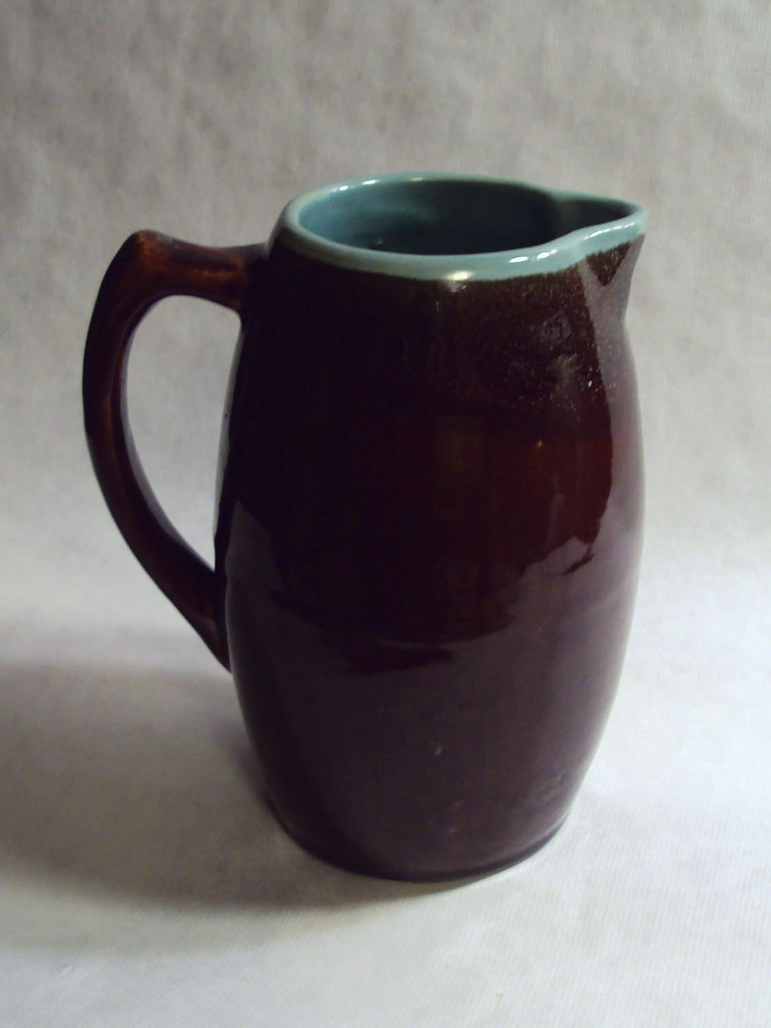 Vintage Zanesville Stoneware Large Village Green Pitcher Water