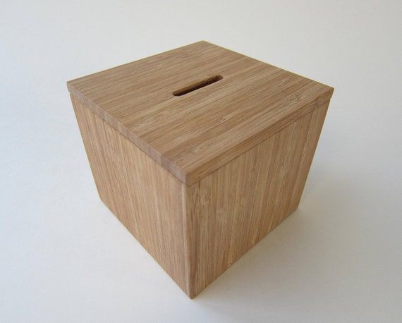 BAMBOO PIGGY BANK Coin Box by GoodyBoxBamboo on Etsy