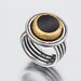 Gold and silver ring, Black onyx ring, 22k solid gold ring, Bold ring for woman, Evening jewelry, Gemstone ring, Estate jewelry Gift for her