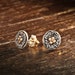 9k gold Sterling Silver Stud Round Earrings