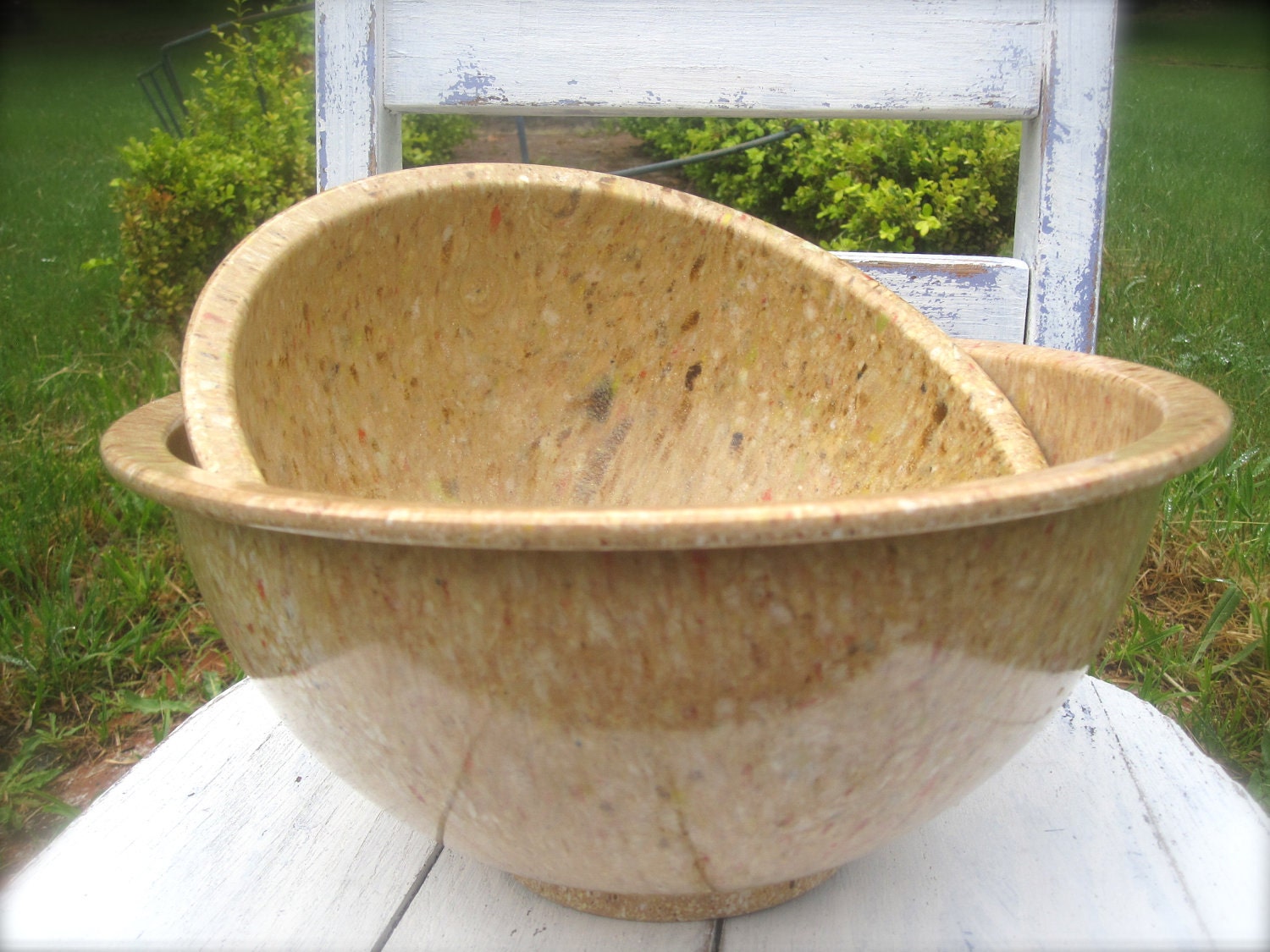 Vintage Mixing Bowls Melmac Texas Ware Set of 2 Confetti