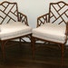 A Pair of Chinese Chippendale Faux Bamboo Armchairs