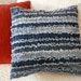 Denim Ruffles Pillow Cover, Upcycled Jeans, 16" square