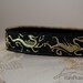 No Slip Headband Metallic Gold Dragon on Black Jacquard 1"