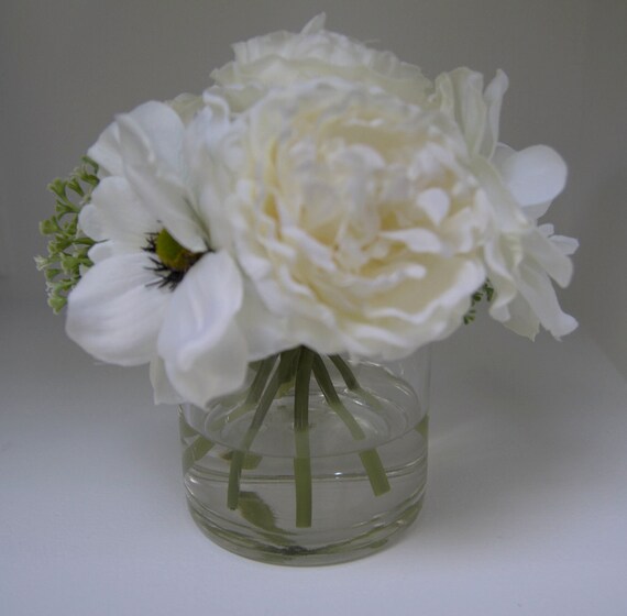 Items similar to White Silk Flower Arrangement on Etsy