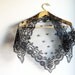 Black Triangular Chapel Veil / Mantilla - Vintage lace