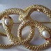 Vintage Faux Pearl Medusa Snake Brooch