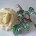 Vintage PreBan Ivory Sterling Rose Brooch