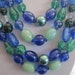 Vintage Blue Art Glass 4 Strand Necklace