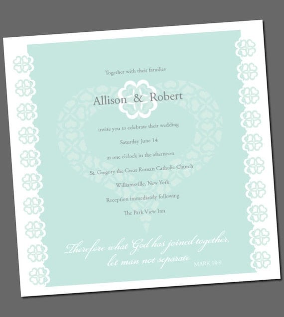 Items similar to Wedding invitation with Bible verse. Fresh, clean