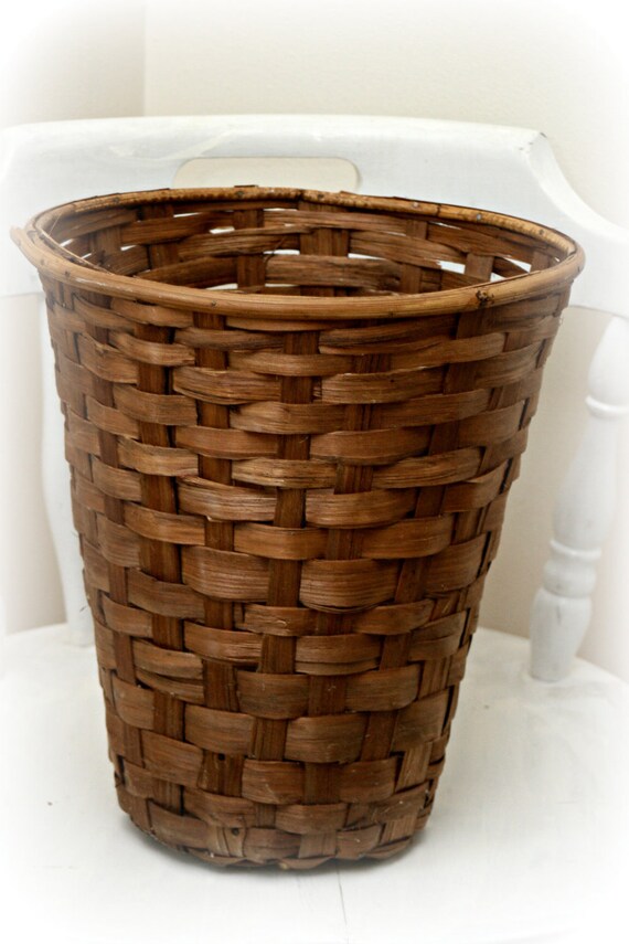 Vintage Woven Basket Tall & Narrow