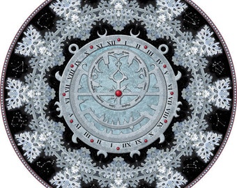 Astrolabe Mandala, Mandala Art Print, Botanical Mandala, Mandala Art, Circle Art