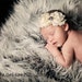 Ivory Chiffon Flower headband, baby headbands, newborn headbands, photography prop, wedding accessories, bridal hair accessories