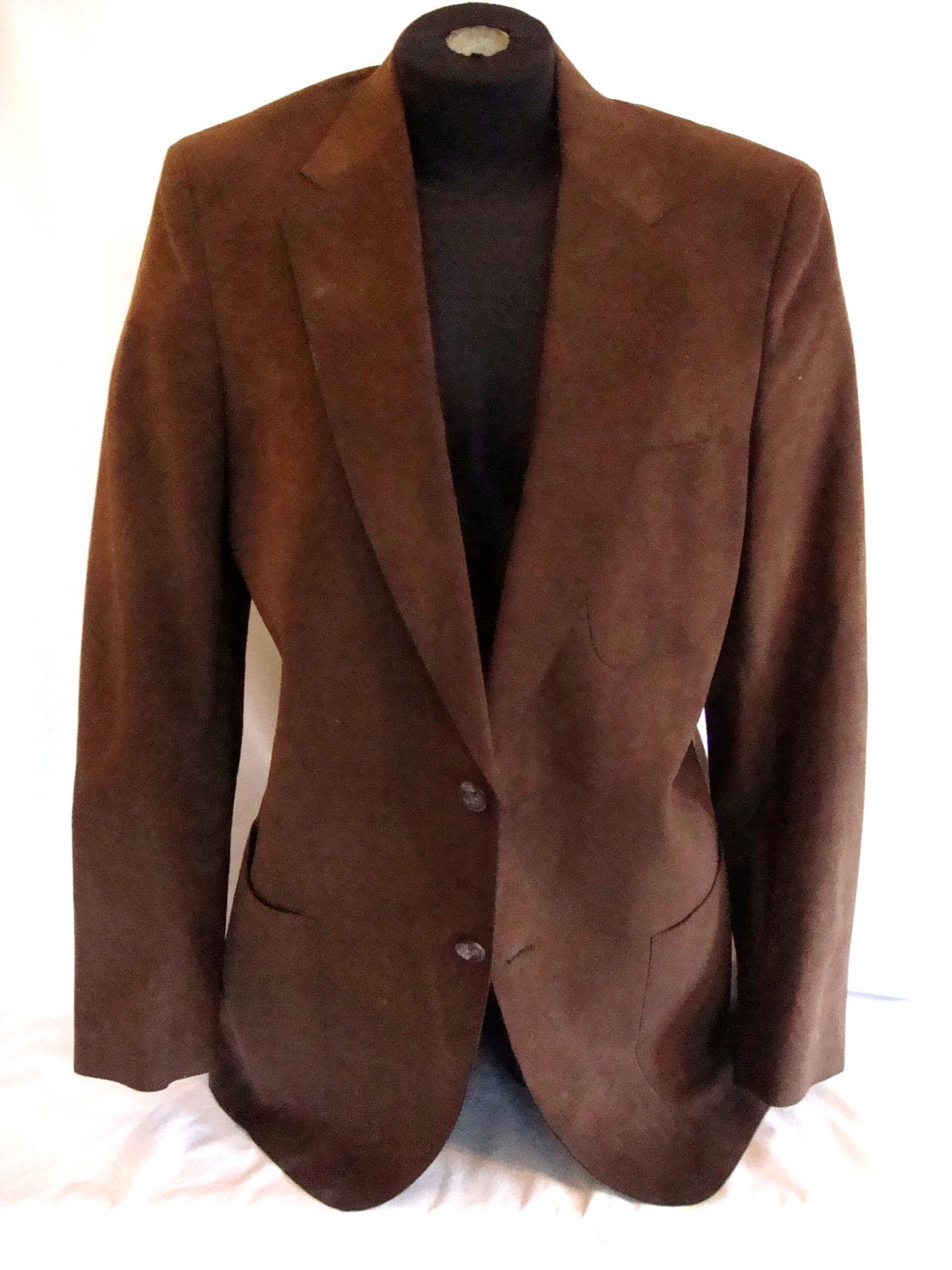 Men's Vintage Chocolate Brown Suede Blazer Size Large by SlayHaus