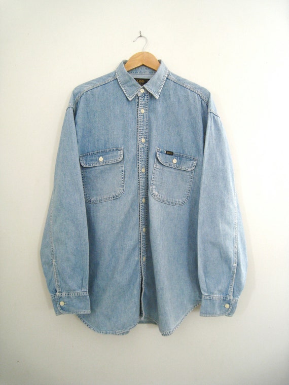 light blue denim shirt men