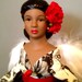 African American Angel in Black Ivory and Red - Christmas Angel FREE Personalization