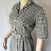 50s 60s Gingham Dress / Summer Day Dress / Black Ric Rac / Shirt Waist / Vintage Homemade