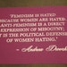 Feminist Political Patch -Feminism is hated because women are hated -Andrea Dworkin large