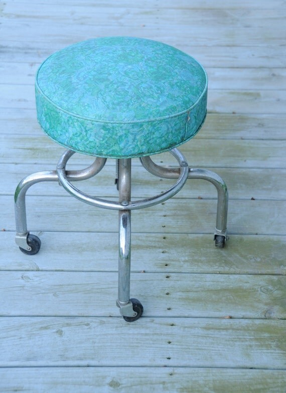 Vintage Stool Rolling Stool Hairdressers Stool Manicurist