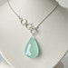 Aqua Blue Chalcedony Silver Lariat - One of a Kind Necklace