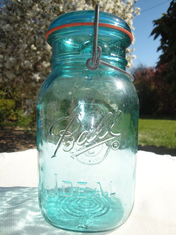 Vintage Bicentennial Blue Mason Jar by Ball