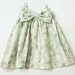 light blue and cream stripped grey floral Big Bow dress