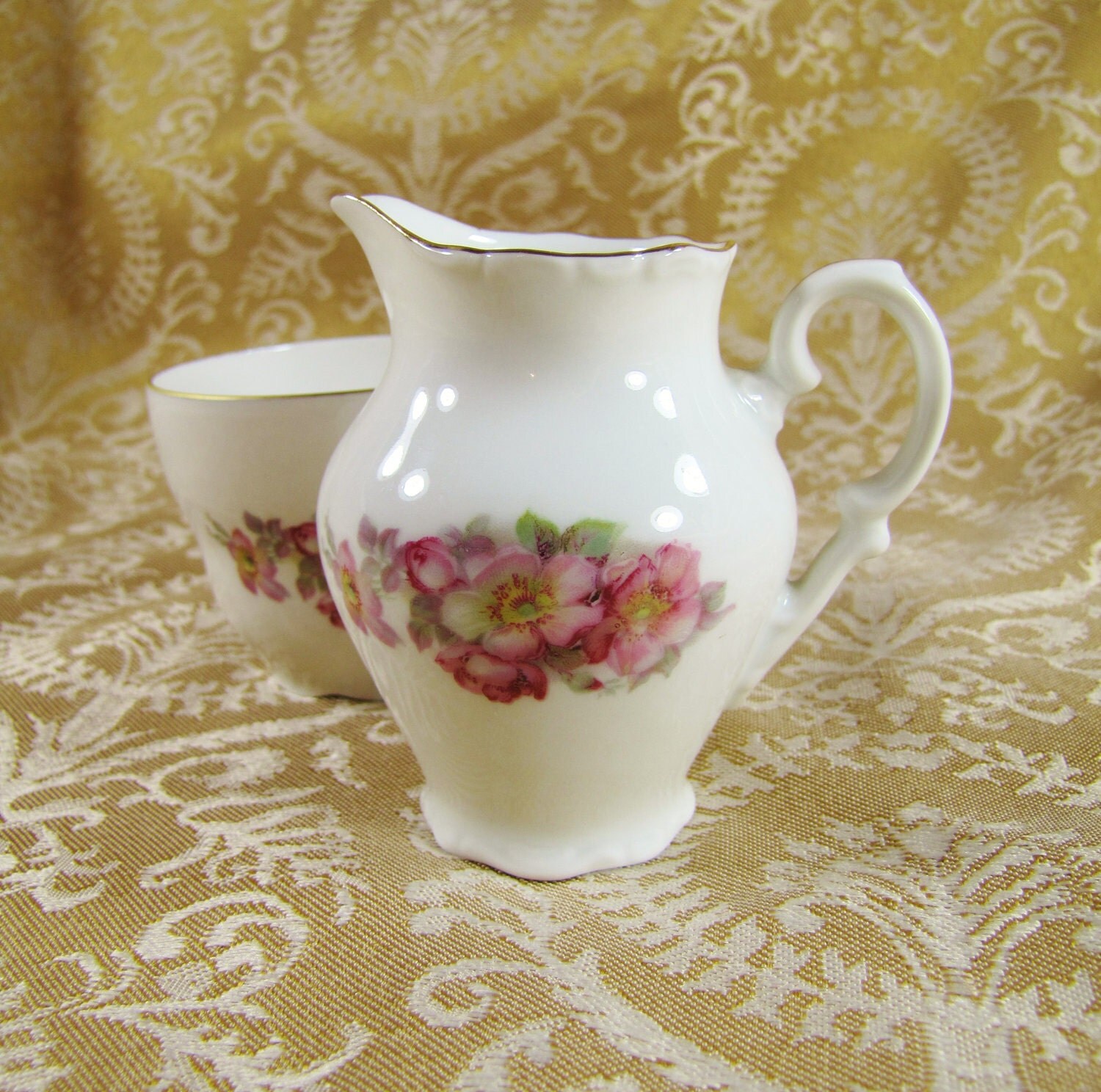 Bavaria Schumann Arzberg Germany Wild Roses Creamer and Open