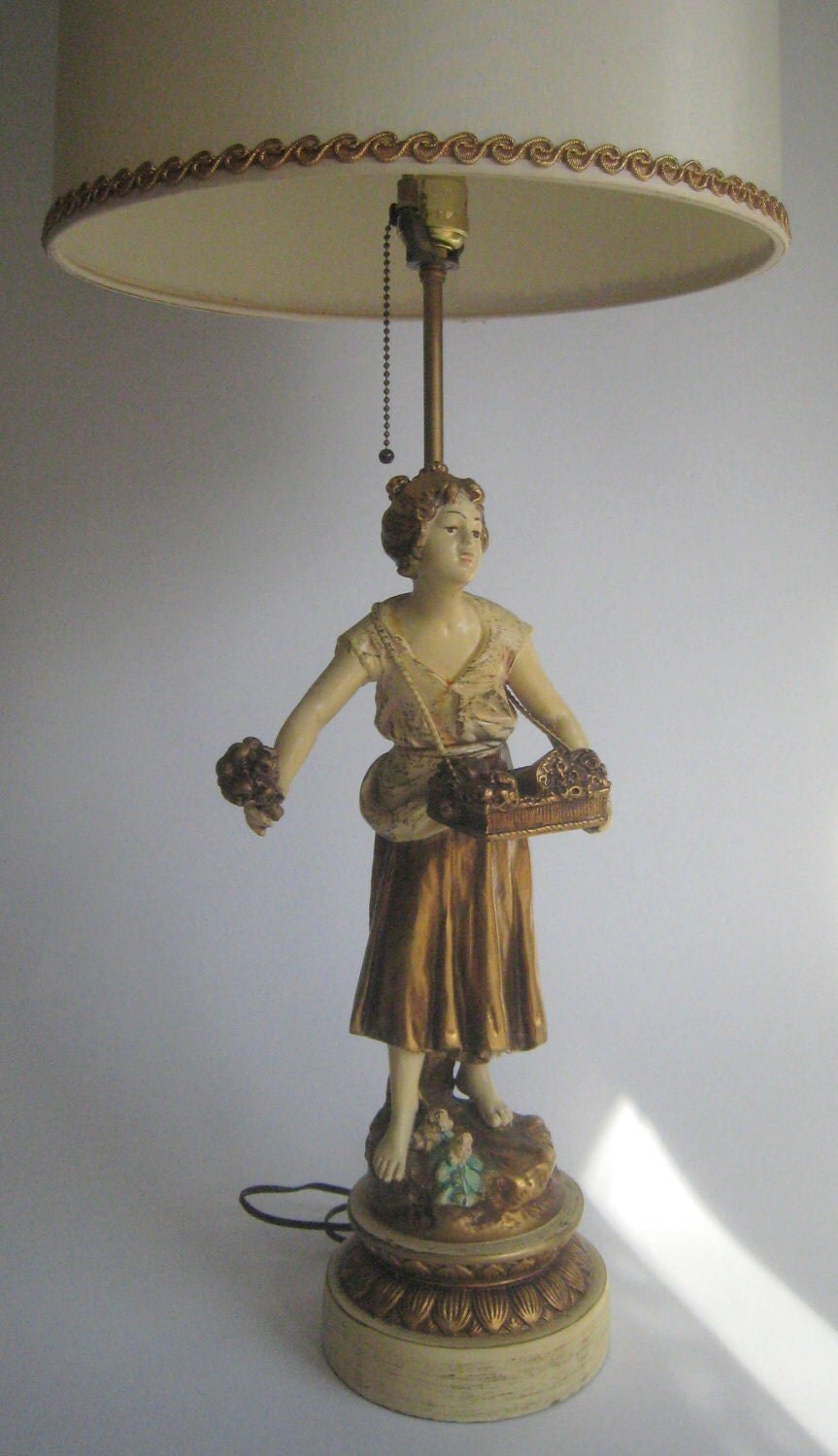 L.F. MOREAU Bronze Spelter Figurine Lamp signed by SitOnItgallery