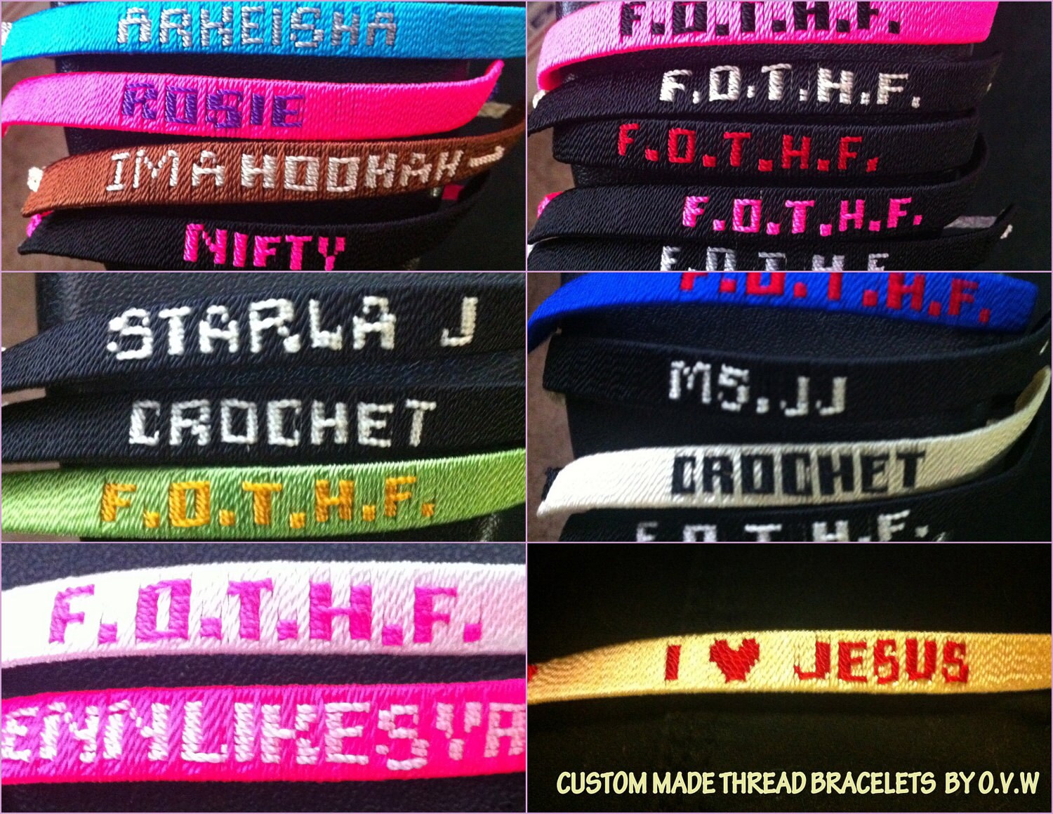 Custom Made letter Thread Bracelets