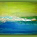 RESERVED. Art Painting Acrylic Abstract Original Fine Art Blue And Green XLarge Titled: ELECTRIC BLUE 36"x48"x1.5"By Ora Birenbaum