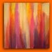 Abstract Acrylic Art Original Painting Textured Fine Art on Gallery Canvas By Ora Birenbaum Titled: Summer Love 24x24x1.5"