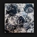 ACRYLIC PAINTING ABSTRACT White Noise Black and White Art Original Painting Fine art on Gallery Canvas 24x24x1.5" by Ora Birenbaum