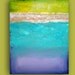 Turquoise and Purple Original Contemporary Fine Art Abstract Textured Painting Titled: Crystal Blue 24x30x1.5" by Ora Birenbaum