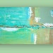 RESERVED. ORIGINAL ABSTRACT Beach Glass 24x48x1.5". Original Ora Birenbaum Acrylic Abstract Painting Fine Art on Gallery Canvas.