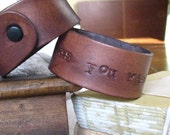 Items similar to Hand Stamped Leather Cuff / Bracelet, AS YOU WISH on Etsy