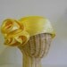 Vintage Yellow Straw Hat with Netting, Yellow Satin Flowers by Deborah New York, Wedding Church Kentucky Derby Hat