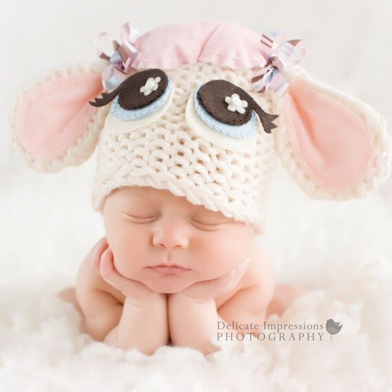 Baby Lamb Hat Easter Hat Photography Prop Newborn Hat