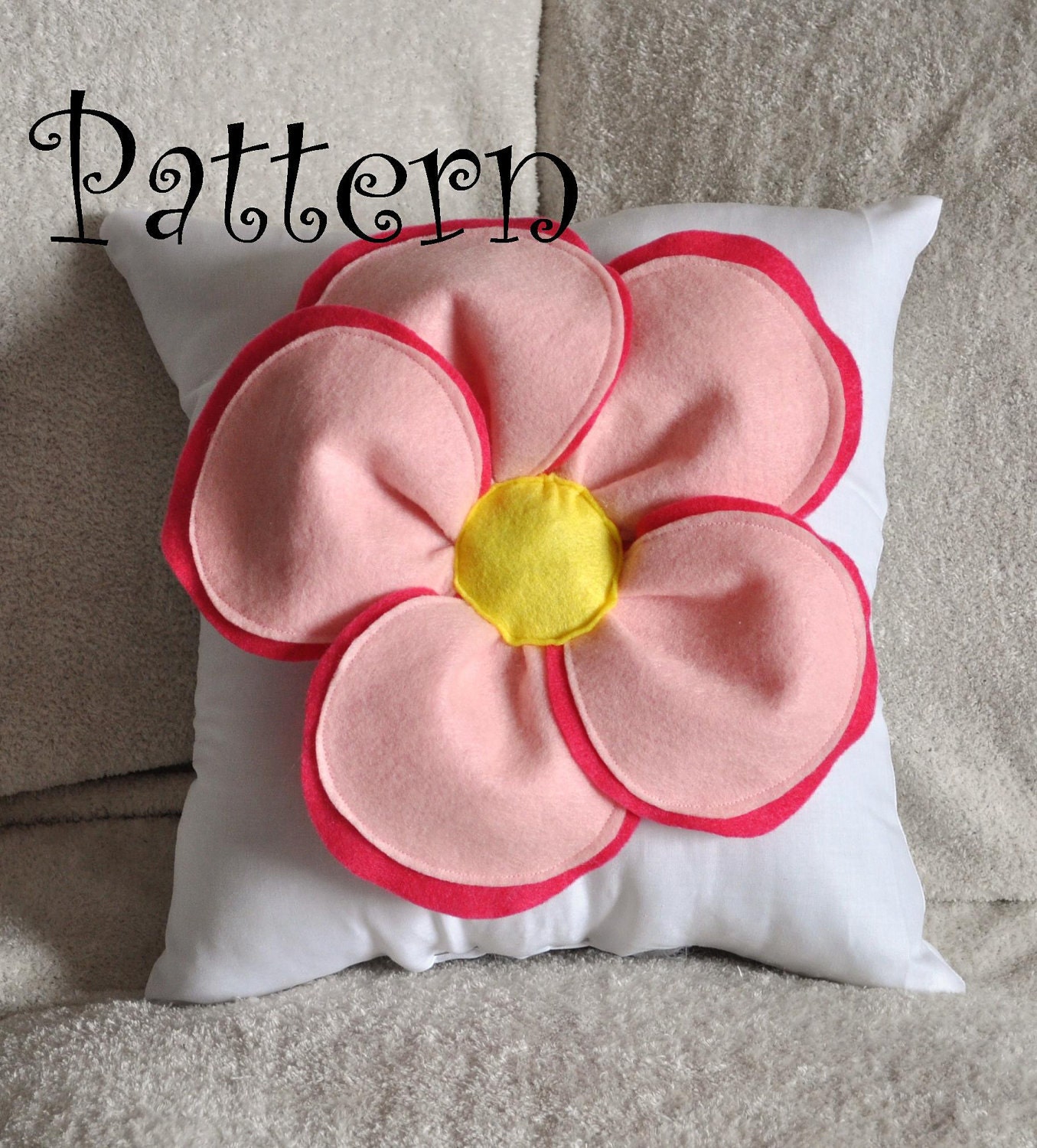 Decorative Pillow Pattern Felt Flower Throw Pillow Tutorial