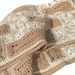 Vintage Afghan - crocheted tan & white - neutral contemporary colors - beautifully made