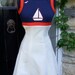 ON SALE 1970s Sporty Nautical Theme Polyknit Summer Dress