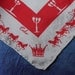 Echo Vintage Cinderella Print Gray and Red Royal Scarf 16-1/2" Square