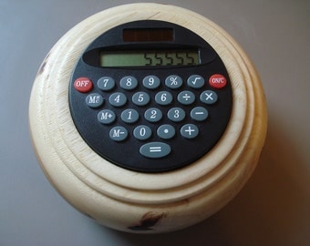 Solar Desk Calculator Walnut Wood Turning Free Shipping