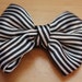 Black & White Stripe Big Hair Bow on Alligator Clip