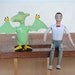 Pee Wee Vintage Toys 2 Figures- Posable Herman & Wind Up Movable Pterri. 1980's tv show collectible. pvc plastic figurine toy