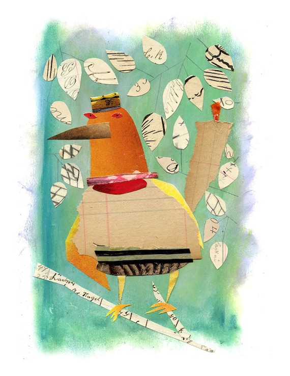 mixed media bird mixed media art mixed media print mixed