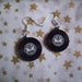 Black And White Vintage Style Vinyl Record Earrings Rockabilly